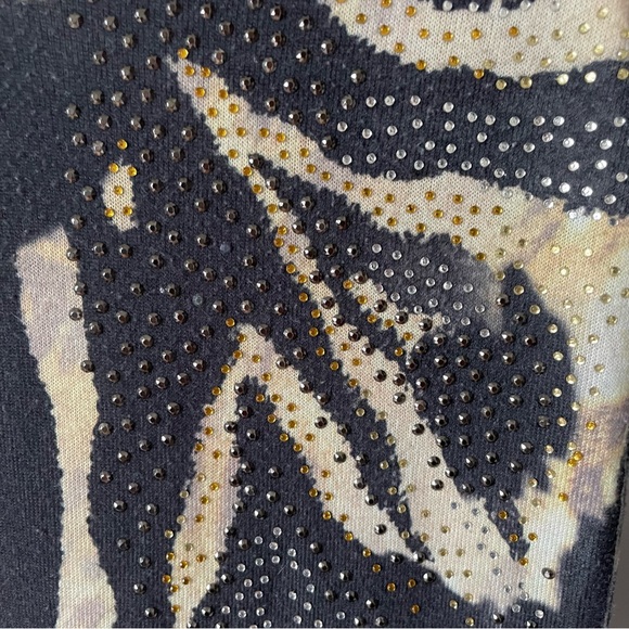 Women’s Vintage Cache Lightweight Animal Print Sweater Top Size Medium - Picture 3 of 6